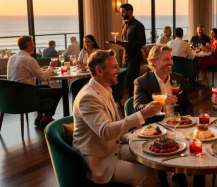 Cinematic montage of poker evenings, gourmet dishes and stylish gatherings inside CharredAndShuffled lounge.