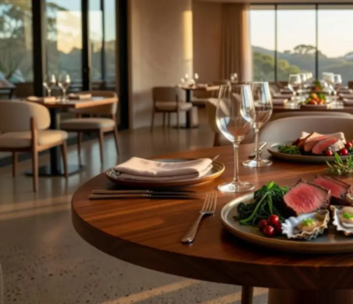 Cinematic spread of modern Australian dishes at CharredAndShuffled